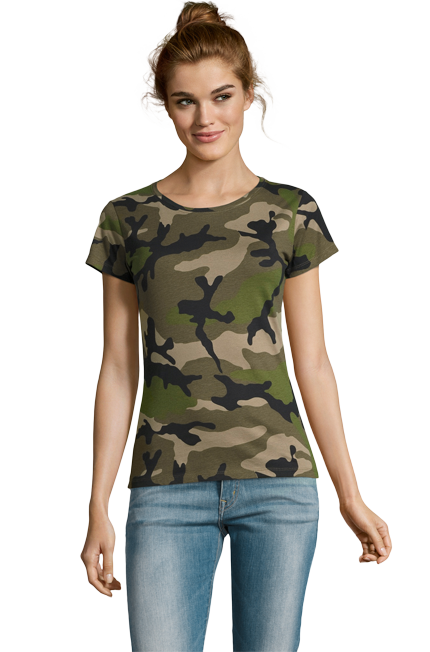  Camo Women - 01187 ΜΠΛΟΥΖΕΣ / SOLS Γυναικείο T-shirt παραλλαγής Περιγραφή:Κοντά μανίκια με πλαϊνές ραφές και ελαστική στρογγυλή λαιμόκοψη. Το T-shirt διαθέτει στενή γραμμή και φακαρόλα στο λαιμό, προσφέροντας μοντέρνα εφαρμογή.  -  Σύνθεση:   Jersey 150g/m² - 100% Βαμβάκι Ringspun σεμί-πενιέ Η επαγγελματική ένδυση αυτή είναι ιδανική για εργαζόμενους σε τομείς που απαιτούν άνεση και στυλ, όπως οι εγκαταστάσεις ψυχαγωγίας και οι αθλητικές εκδηλώσεις. Το T-shirt μπορεί να φορεθεί σε καθημερινές επαγγελματικές περιστάσεις και στην εξόρμηση.  - Κατάλληλο για τις ανάγκες των επιχειρήσεων που επιθυμούν λογότυπα και εκτυπώσεις, αυτό το ρούχο μπορεί να προσαρμοστεί εύκολα με το brand σας. Διαθέσιμο σε ποικιλία χρωμάτων, ιδανικό για να επιλέξετε το πιο ταιριαστό για την ομάδα σας. 